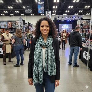 Star Wars Stormtrooper Scarf‎ Wrap Women OS Black Blue Green Career Geometric